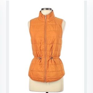 Lafayette 148 Orange Zippered Puffer Vest Small
